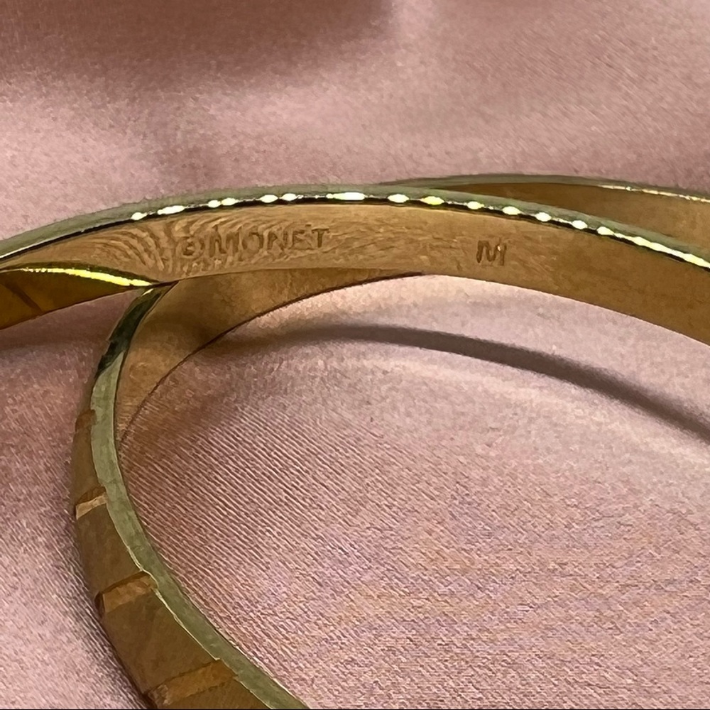 Vintage Monet Medium Set Of Two Gold Toned Bangles - image 5